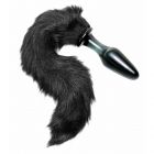Frisky Midnight Fox Glass Butt Plug with Tail
