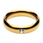 Rhinestone Accented Golden Heavyweight Cock Ring- 1.75 Inch