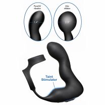 10X Inflatable and Vibrating Prostate Plug with Cock and Ball Ring