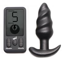Bang Platinum Series 25X Vibrating Swirl Anal Plug with LCD Remote for Women  M