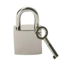 Contemporary Chrome Lock And Key Cufflinks
