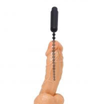 Powerful Vibrating Beaded Silicone Urethral Sound Flexible Penis Plug Vibe Cbt