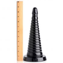 Giant Ribbed Anal Cone Black