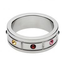 Multi-Colored Gem Accented Cock Ring- 1.95 Inch
