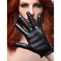 Master Series Pleasure Poker Textured Glove Black