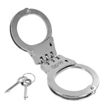 Fury Tactical Lightweight Double Lock Hinged Handcuffs, Chrome Silver
