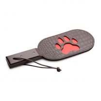 Puppy Paw Leather Paddle Black