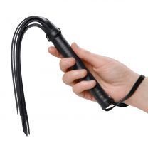 HB Leather Rubber Strands Hand Whip