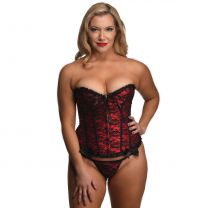 Scarlet Seduction Lace-up Corset and Thong - XL