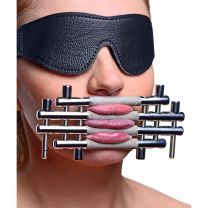 Stainless Steel Lips And Tongue Press Silver