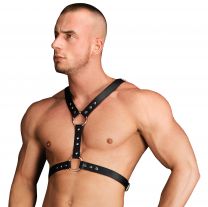 Ouch By Shots Thanos Mens Centerpiece Adjustable Harness Faux Leather Fits Most