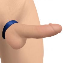 Velcro Leather Cock Ring - Blue